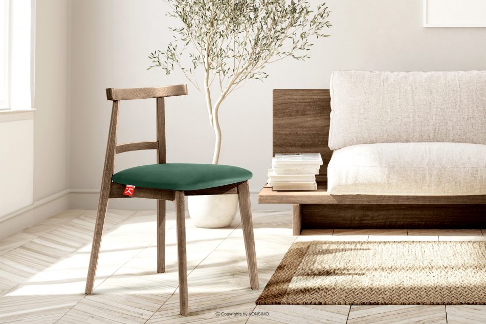 LILIO Vintage stolička tmavozelený velúr dub lefkas 2ks tmavozelený/dubový lefkas - obrázok 9