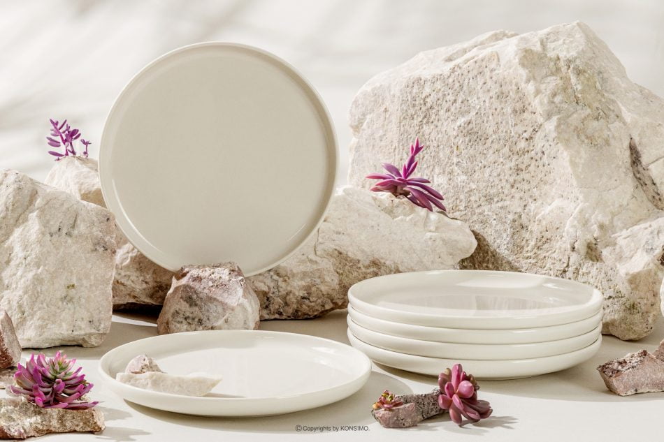 SORINA Krémový dezertný tanier 6 ks. krém - obrázok 1