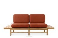 Drevená záhradná pohovka v štýle boho oranžová