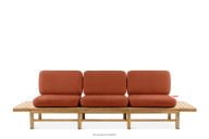 Záhradná pohovka 3 drevená v štýle boho oranžová