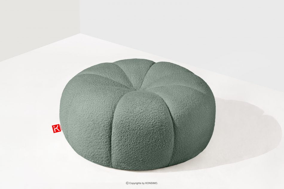 TOCA Puf do obývačky z látky boucle mätovej farby mäta - obrázok 1