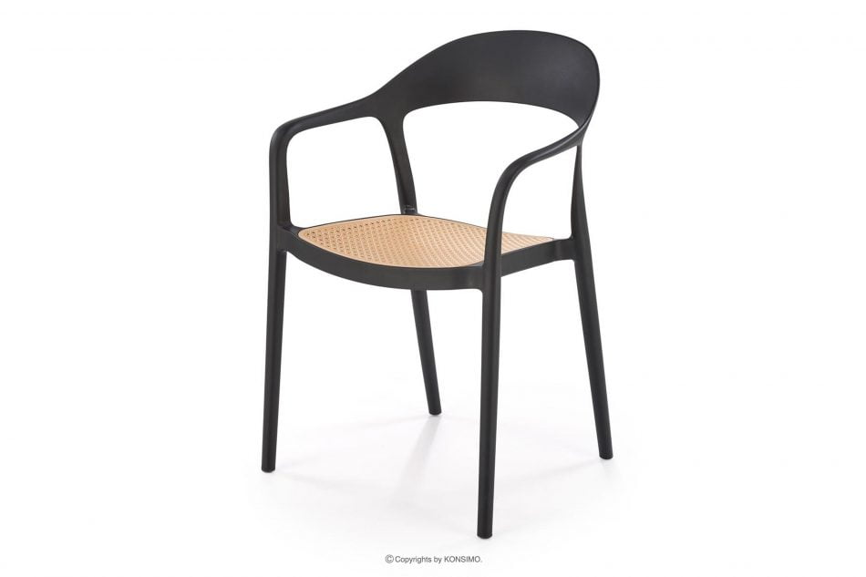 SIBRI Záhradné kreslo s podrúčkami čierne/prírodné čierna/prírodná - obrázok 0