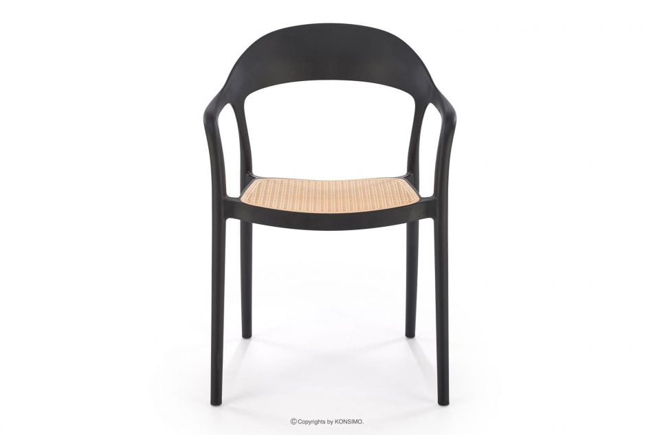 SIBRI Záhradné kreslo s podrúčkami čierne/prírodné čierna/prírodná - obrázok 2