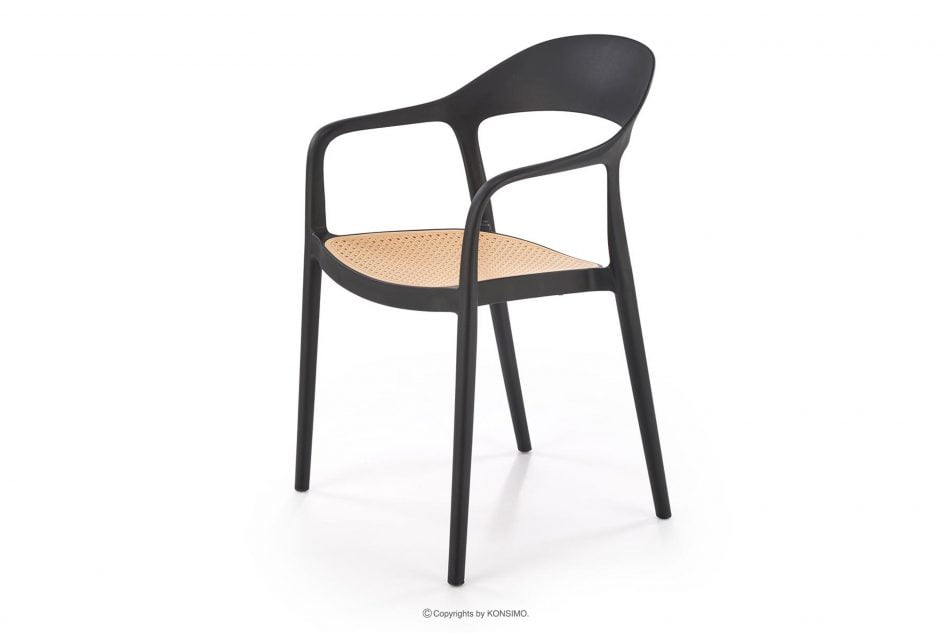 SIBRI Záhradné kreslo s podrúčkami čierne/prírodné čierna/prírodná - obrázok 3