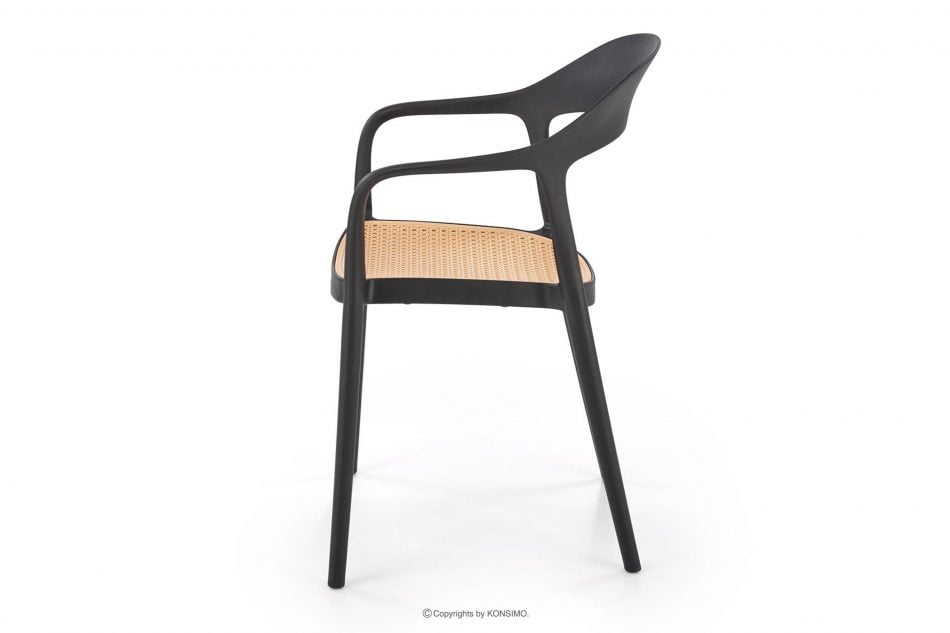 SIBRI Záhradné kreslo s podrúčkami čierne/prírodné čierna/prírodná - obrázok 4