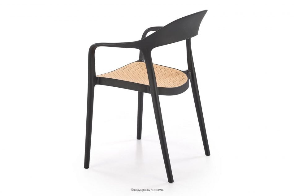 SIBRI Záhradné kreslo s podrúčkami čierne/prírodné čierna/prírodná - obrázok 5