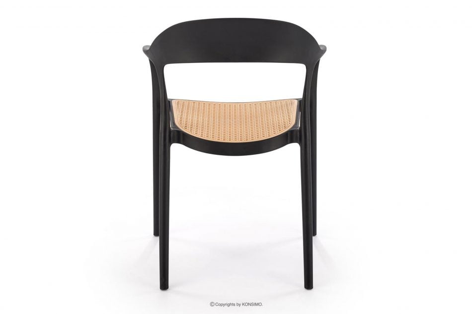 SIBRI Záhradné kreslo s podrúčkami čierne/prírodné čierna/prírodná - obrázok 7