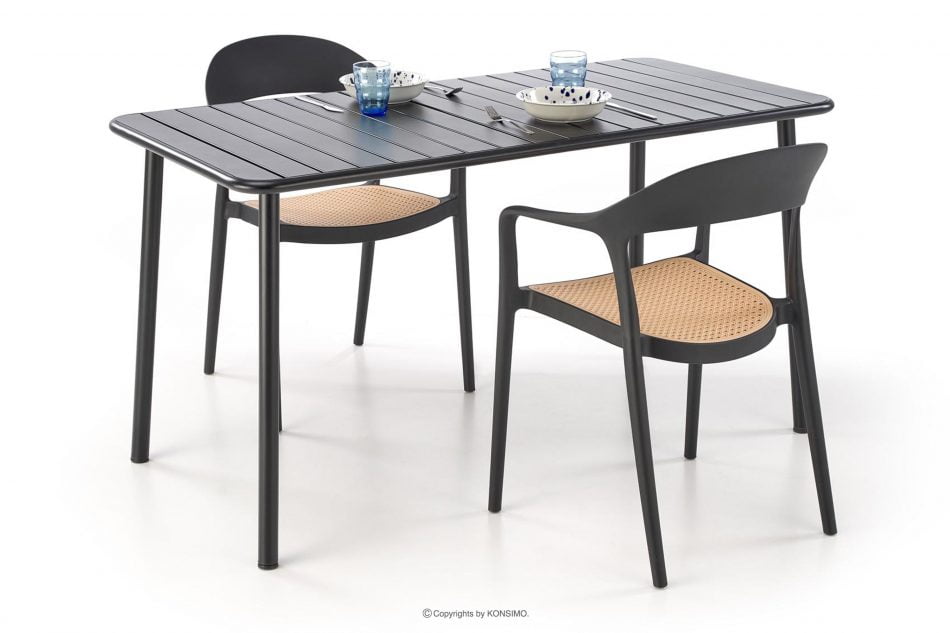 SIBRI Záhradné kreslo s podrúčkami čierne/prírodné čierna/prírodná - obrázok 8