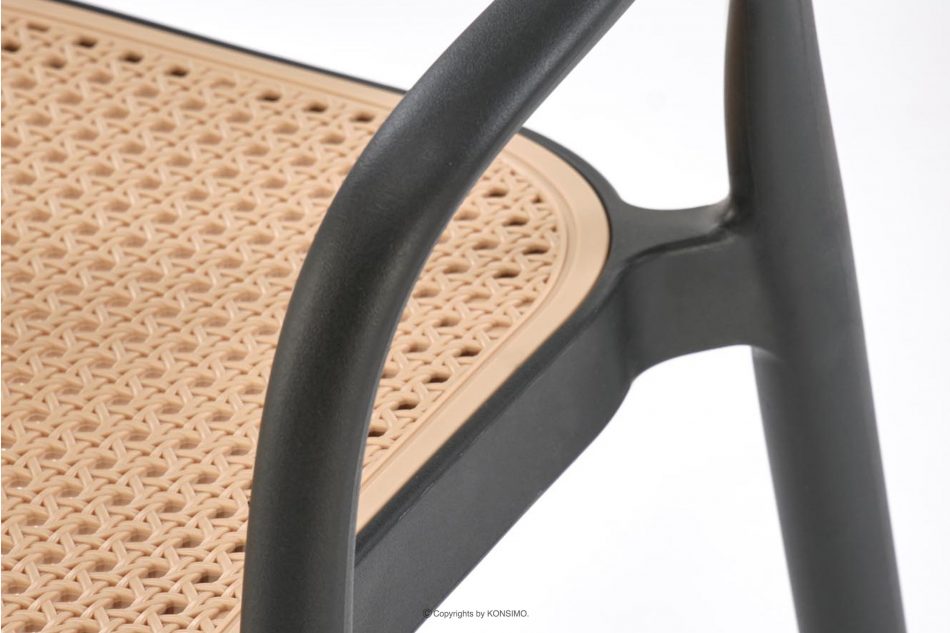 SIBRI Záhradné kreslo s podrúčkami čierne/prírodné čierna/prírodná - obrázok 10