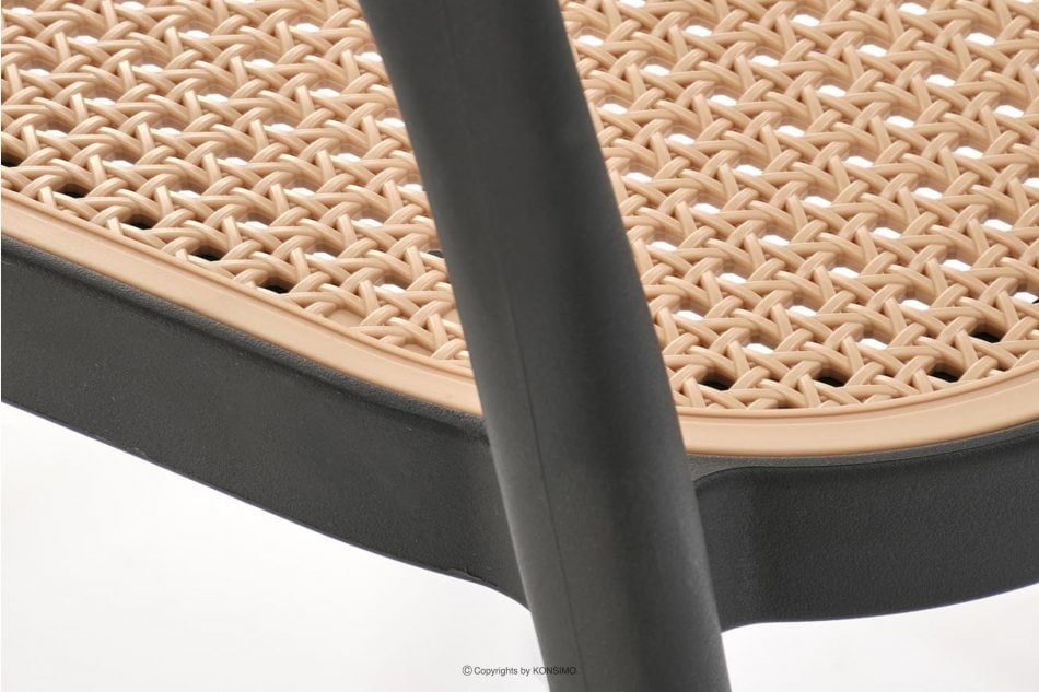 SIBRI Záhradné kreslo s podrúčkami čierne/prírodné čierna/prírodná - obrázok 11