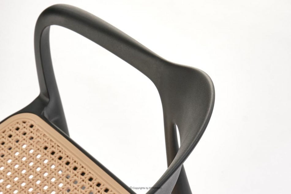 SIBRI Záhradné kreslo s podrúčkami čierne/prírodné čierna/prírodná - obrázok 12