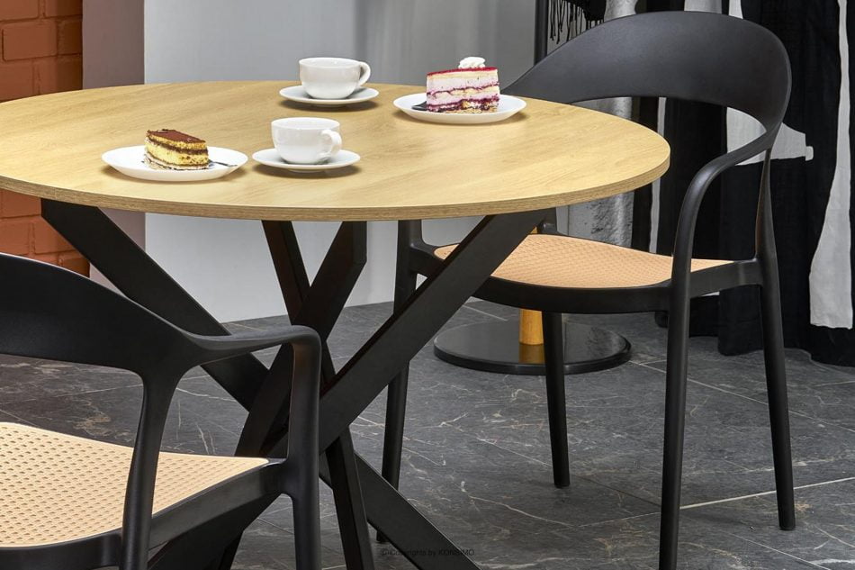 SIBRI Záhradné kreslo s podrúčkami čierne/prírodné čierna/prírodná - obrázok 13