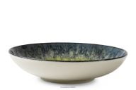 Modro-žltý porcelánový hlboký tanier