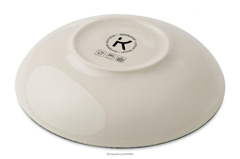 FINGO Porcelánový zelený boho hlboký tanier viacfarebné - obrázok 3