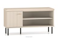 Skriňa na topánky so sedadlom v krémovej farbe s ryhovaním