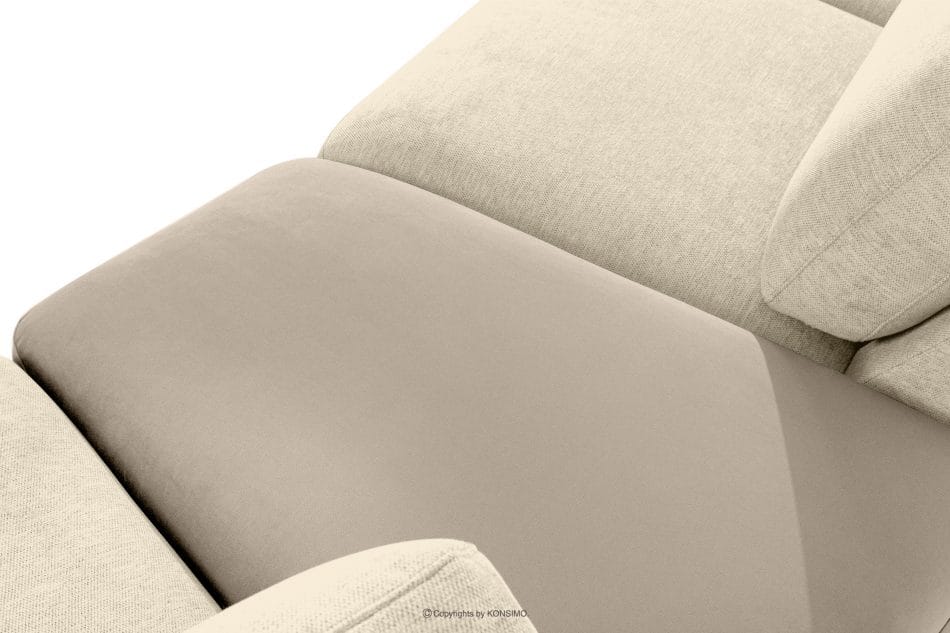 ZUCCO Veľká rohová rozkladacia pohovka šenil/velúr krémová vľavo krémová - obrázok 7