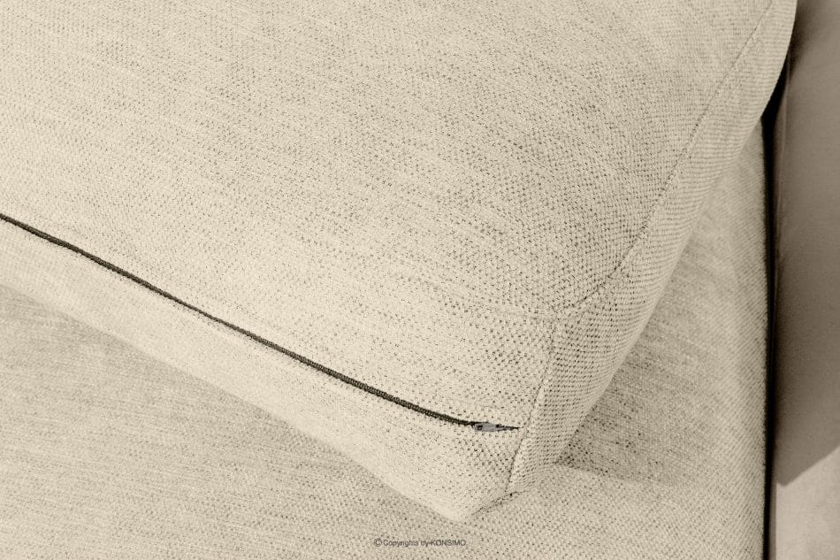 ZUCCO Veľká rohová rozkladacia pohovka šenil/velúr krémová vľavo krémová - obrázok 9