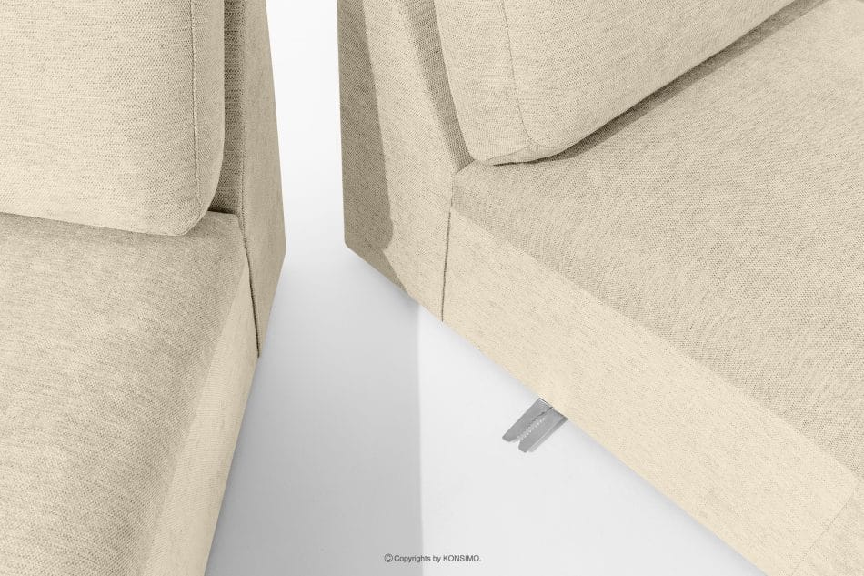 ZUCCO Veľká rohová rozkladacia pohovka šenil/velúr krémová vľavo krémová - obrázok 11