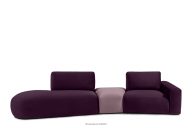 Modulárna pohovka z velúrovej tkaniny fialová/ružová