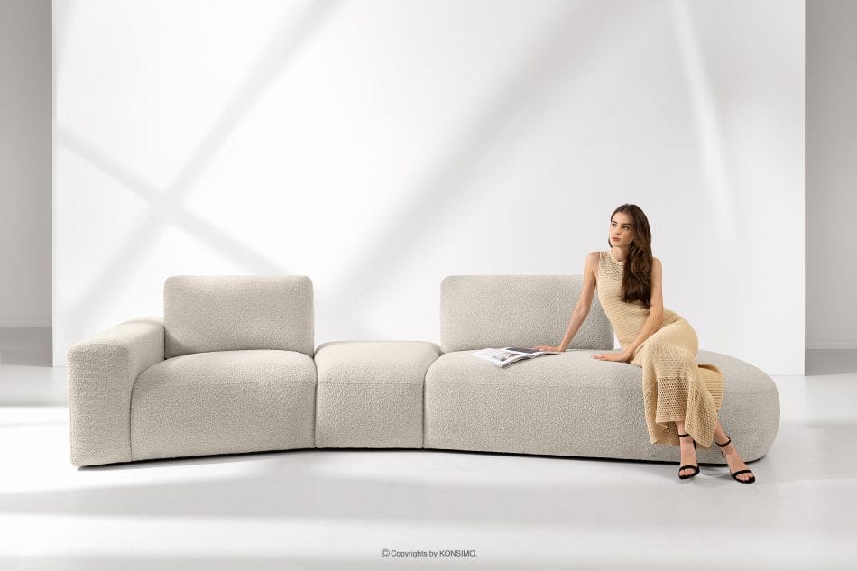 ZUCCO Organická modulová pohovka boucle svetlá béžová svetlo béžová - obrázok 1