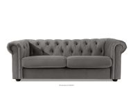 Klasická pohovka chesterfield v zamatovej sivej farbe