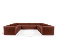 Veľké boho rohové „U“ z tkanej oranžovej látky