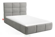 Posteľ 120 cm z látky boucle sivá