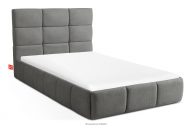 Posteľ 120 cm z tkaniny boucle tmavosivá