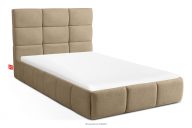 Posteľ 120 cm z látky boucle žltá/béžová