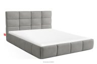 Posteľ 140 cm z látky boucle sivá