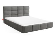 Posteľ 140 cm z tkaniny boucle tmavosivá