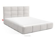 Posteľ 140 cm z látky boucle biela