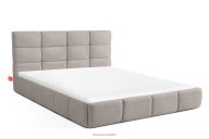 Posteľ 160 cm z látky boucle svetlosivá