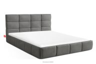 Posteľ 160 cm z tkaniny boucle tmavosivá