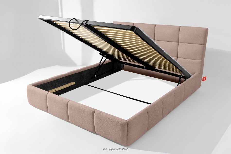 ALTOS Posteľ 160 cm z látky boucle ružová ružová - obrázok 6