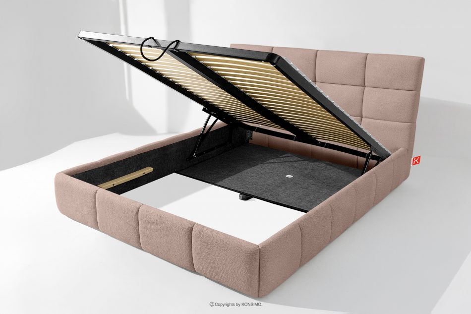 ALTOS Posteľ 160 cm z látky boucle ružová ružová - obrázok 7