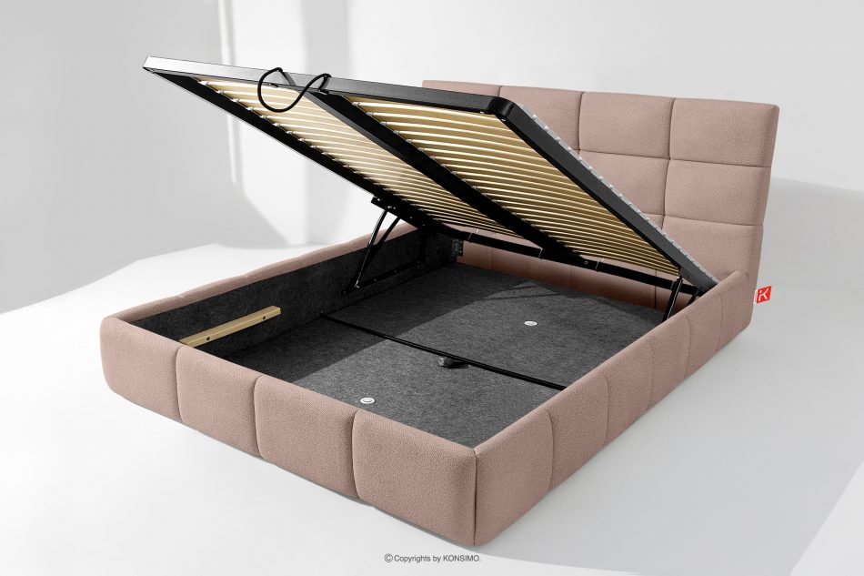 ALTOS Posteľ 160 cm z látky boucle ružová ružová - obrázok 8