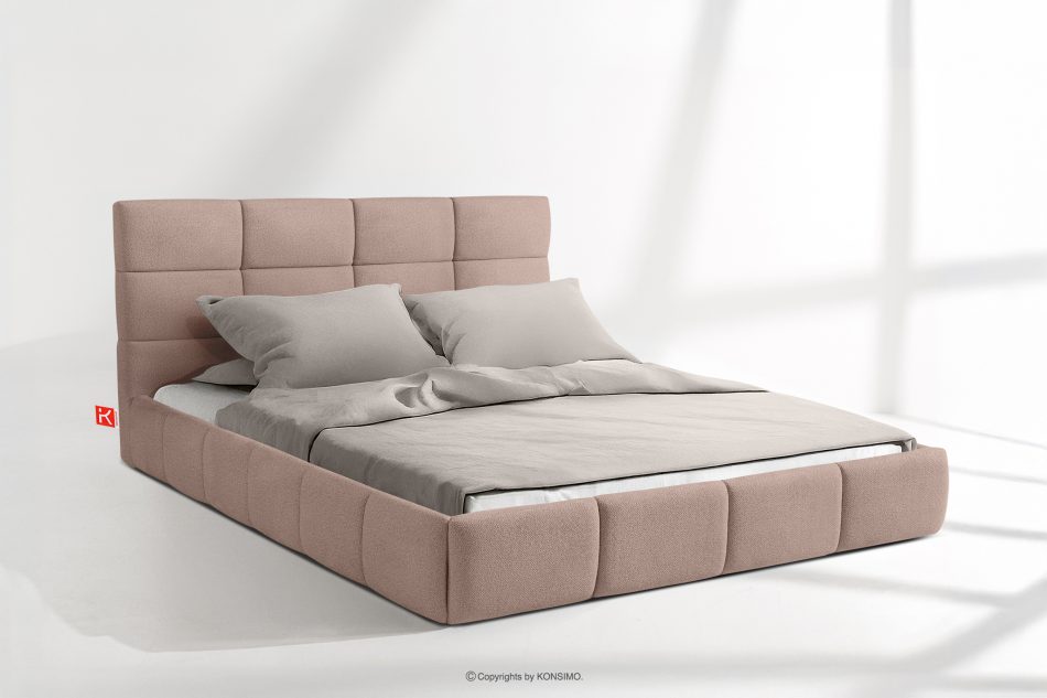 ALTOS Posteľ 160 cm z látky boucle ružová ružová - obrázok 1