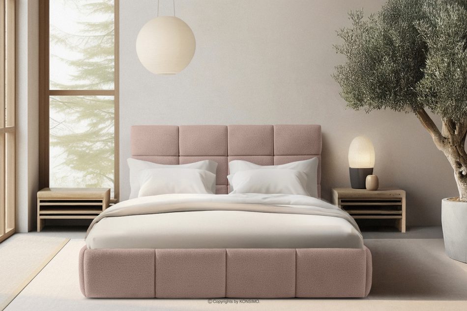 ALTOS Posteľ 160 cm z látky boucle ružová ružová - obrázok 21