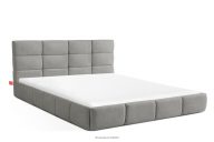 Posteľ 180 cm z látky boucle sivá