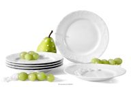 Dezertný tanier 6 ks z porcelánu biela