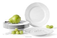 Raňajkový tanier 6 ks z porcelánu biela