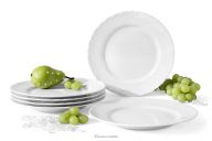 Jedálenský tanier 6 ks z porcelánu biela