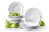 Jedálenská súprava pre 6 osôb (18 ks) z porcelánu biela