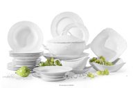 Jedálenský servis pre 6 osôb (25 ks) z porcelánu biela