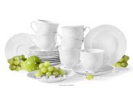 Kávový servis pre 6 osôb (18 kusov) z porcelánu biela