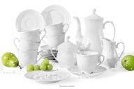 Kávový servis pre 6 osôb (21 kusov) porcelán biela
