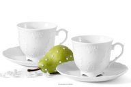 Šálka na čaj s podšálkou 2 ks porcelán biela