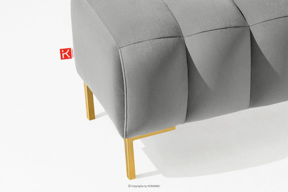 PECCO II Puf na vysokých zlatých nohách elegantný svetlosivý svetlosivá - obrázok 3