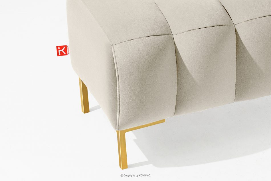 PECCO II Puf na vysokých zlatých nožičkách elegantný krémový krémová - obrázok 3